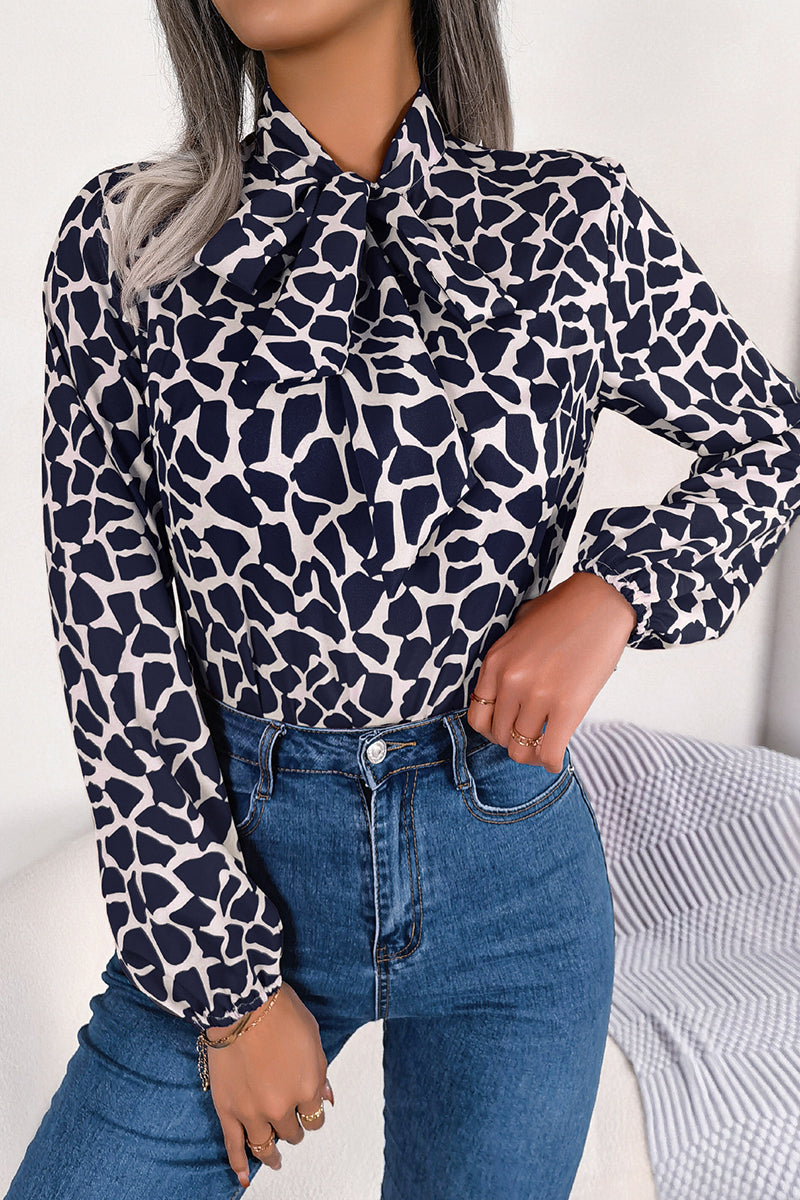 Bold Print Long Sleeve Blouse