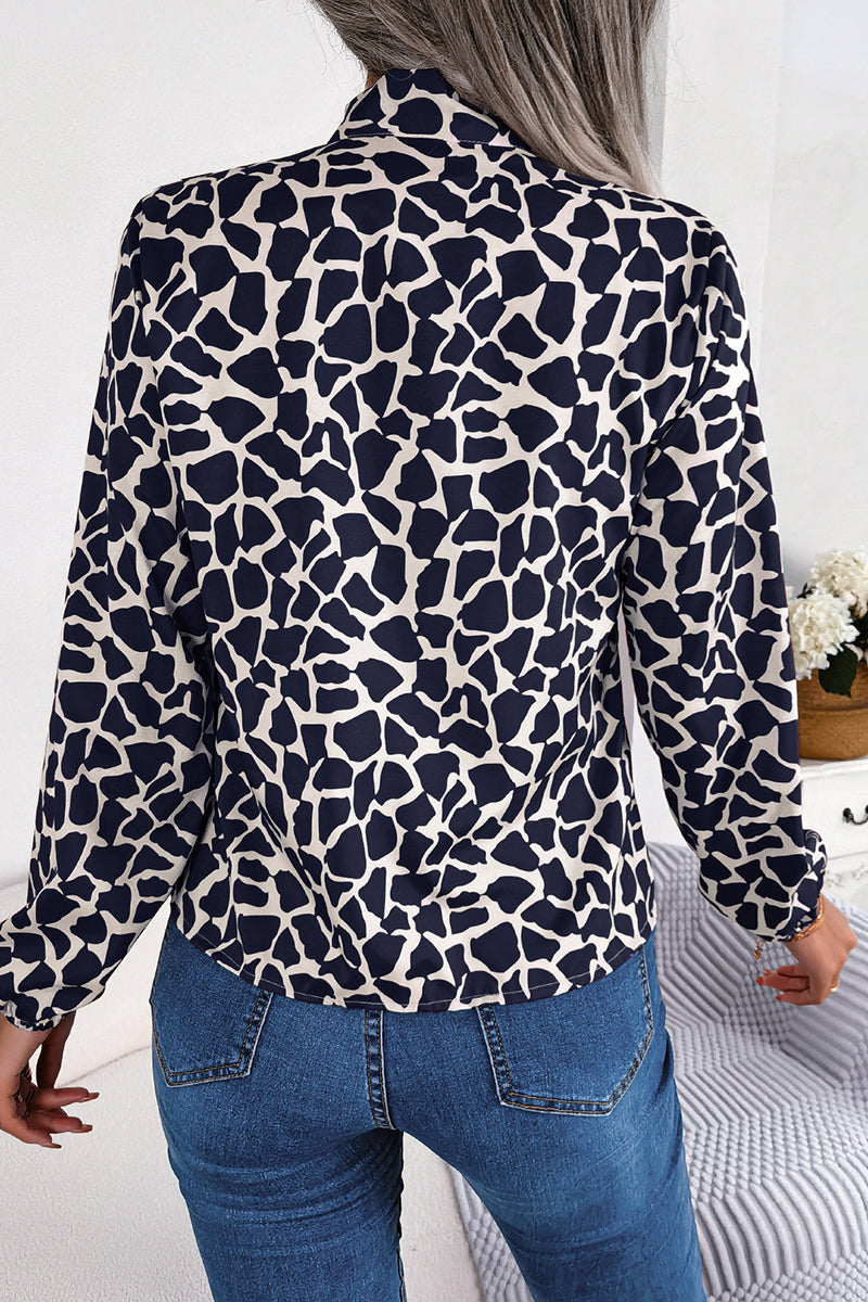 Bold Print Long Sleeve Blouse