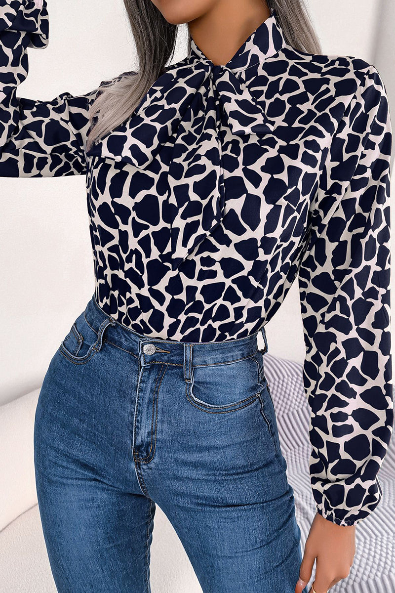 Bold Print Long Sleeve Blouse
