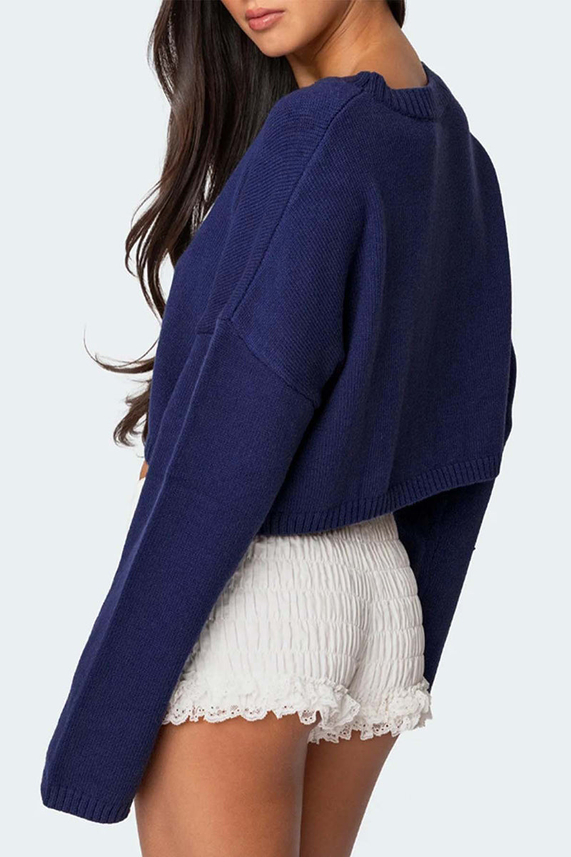 Bow Detail Cropped Sweater
