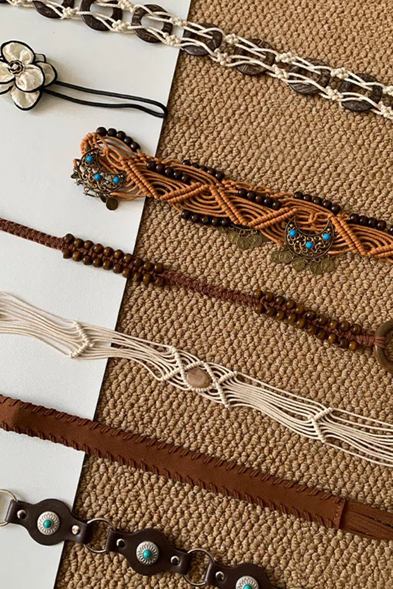 Bohemian Beaded Waist Tie Belt
