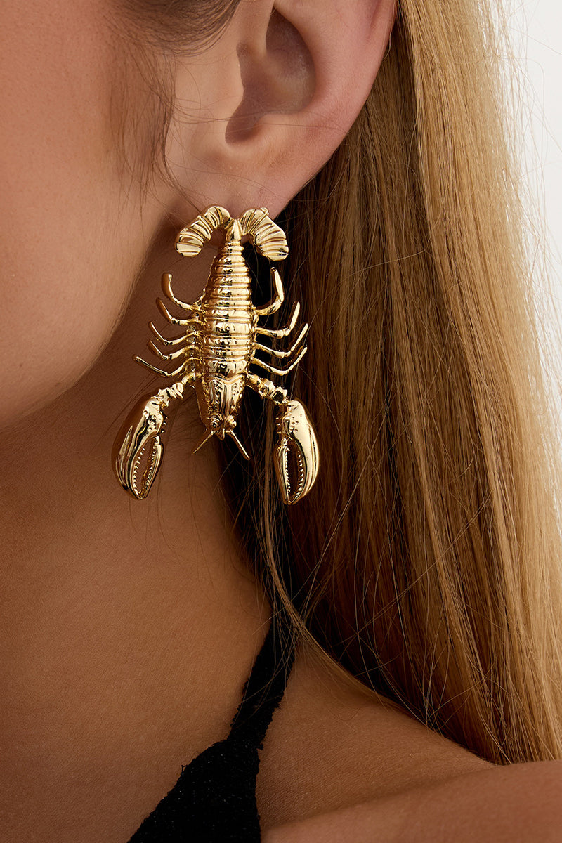 Bold Lobster Statement Earrings
