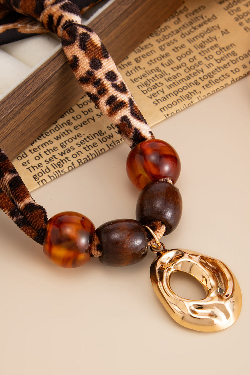 Beaded Leopard Choker Necklace