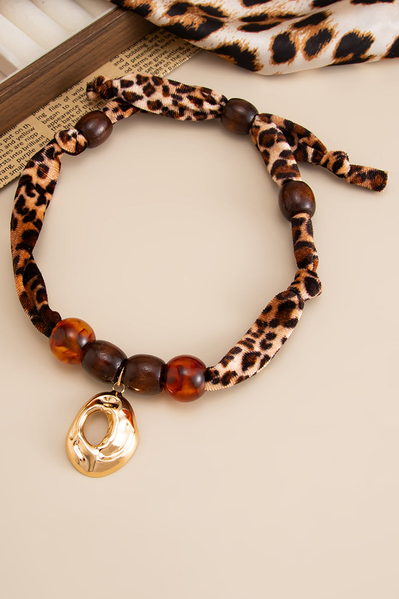 Beaded Leopard Choker Necklace