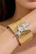 Bird Motif Slim Cuff Bracelet