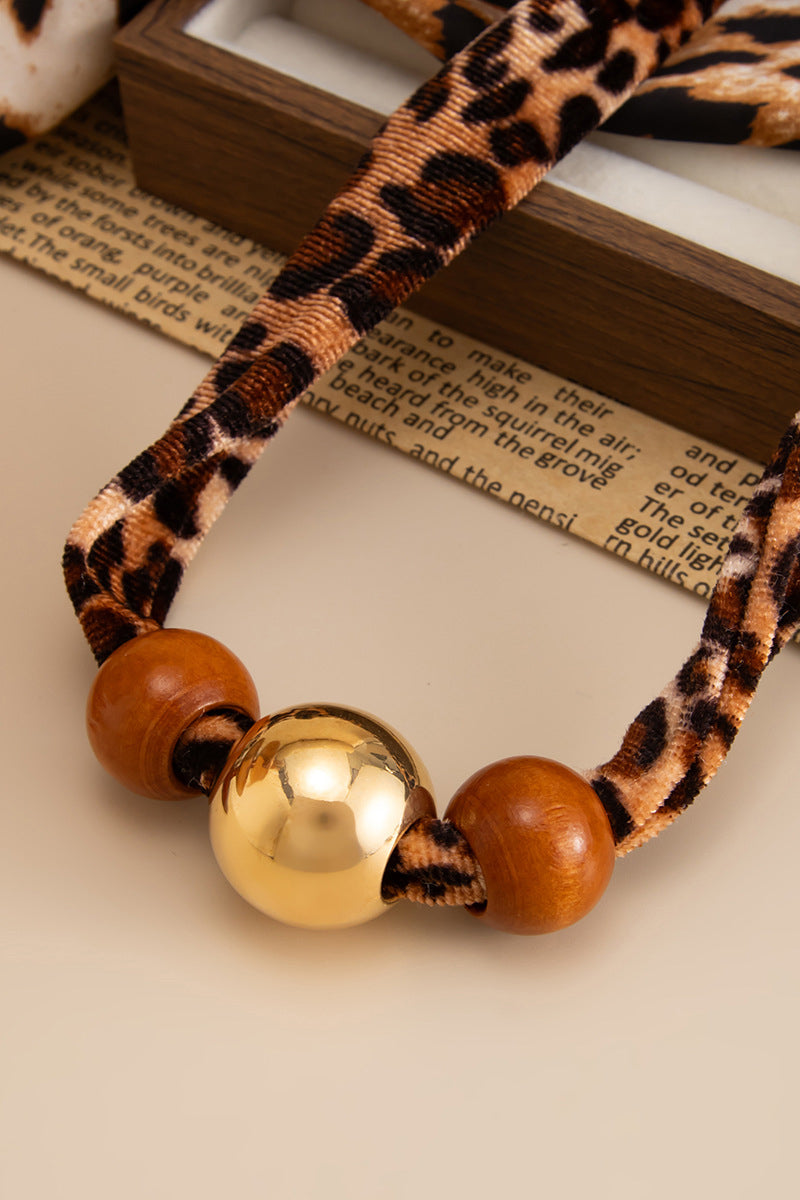 Beaded Leopard Choker Necklace