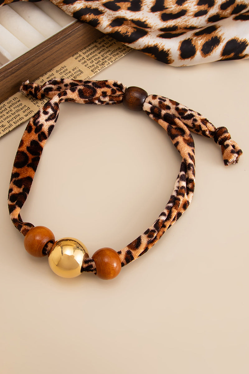 Beaded Leopard Choker Necklace