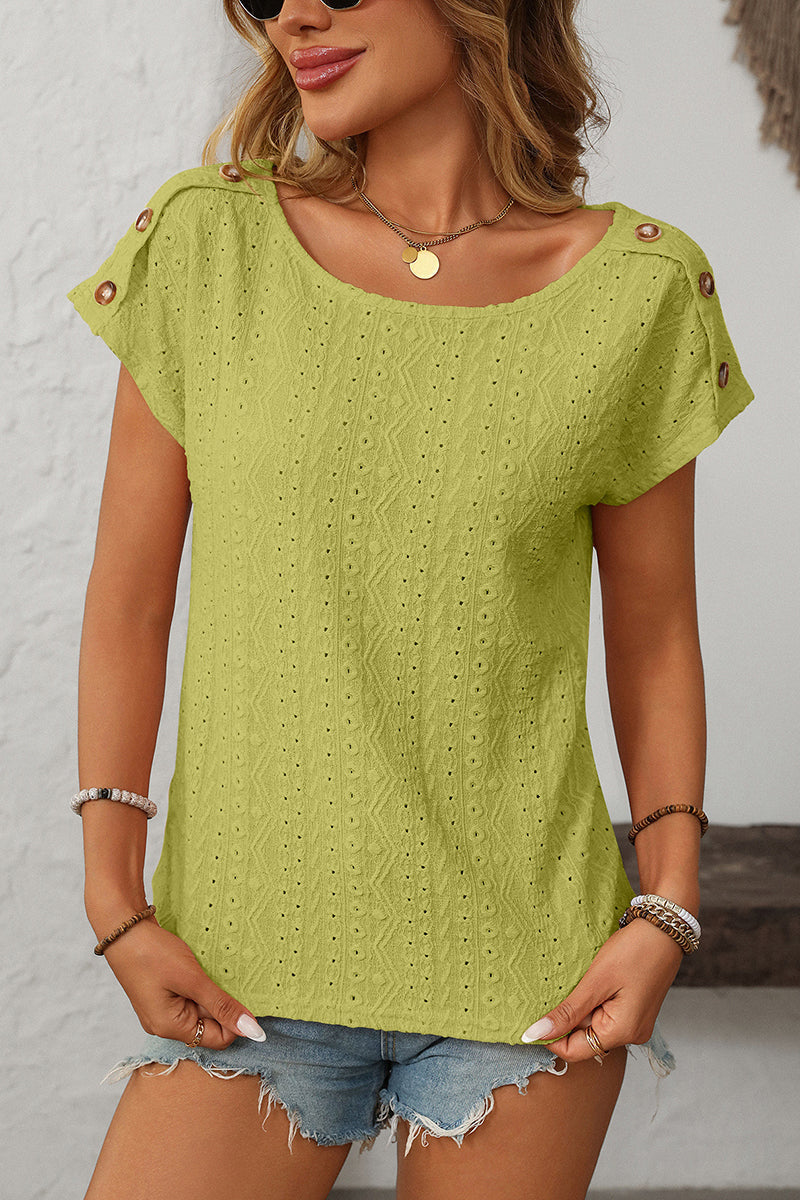 Button Detail Short Sleeve T-Shirt