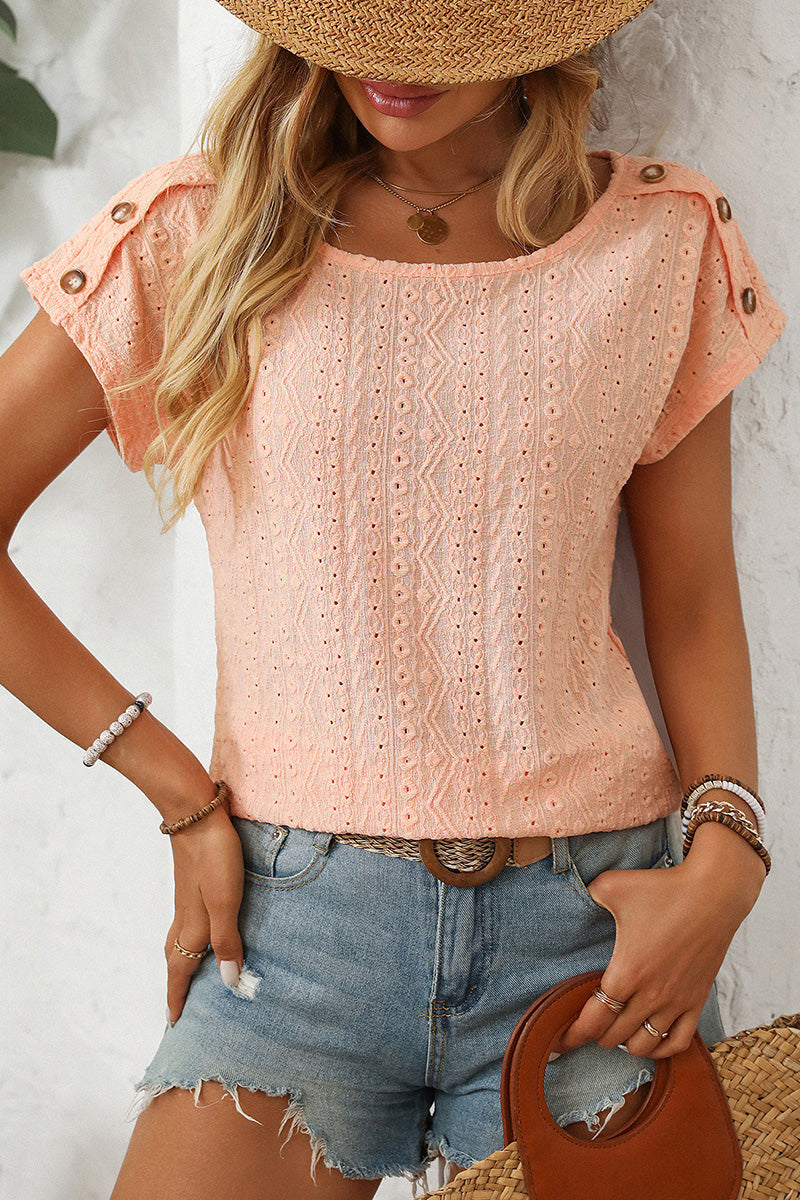 Button Detail Short Sleeve T-Shirt