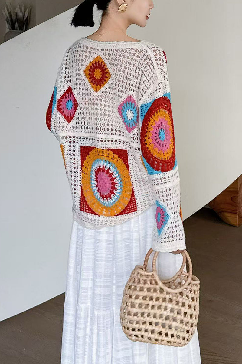 Boho Crochet Patchwork Blouse