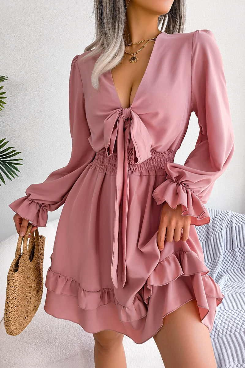 Bow Tie Front Casual Dress