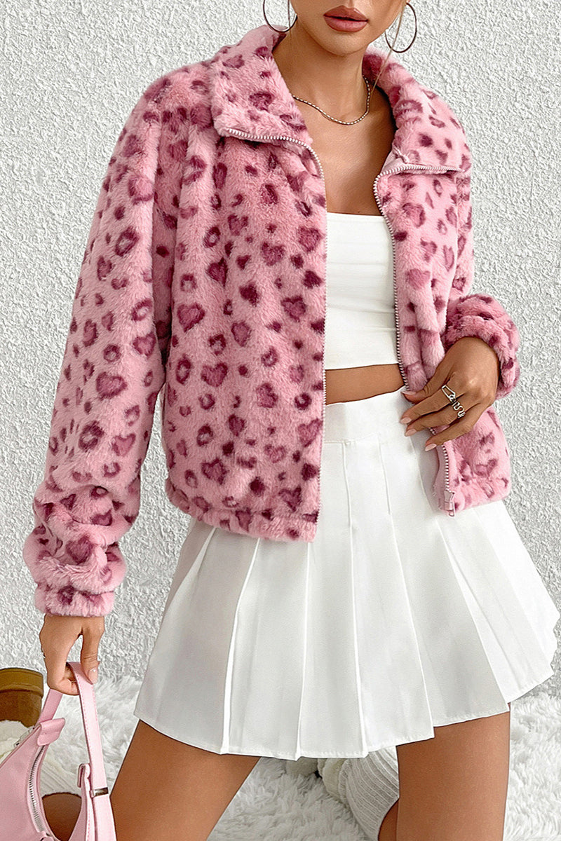 Animal Print Faux Fur Jacket