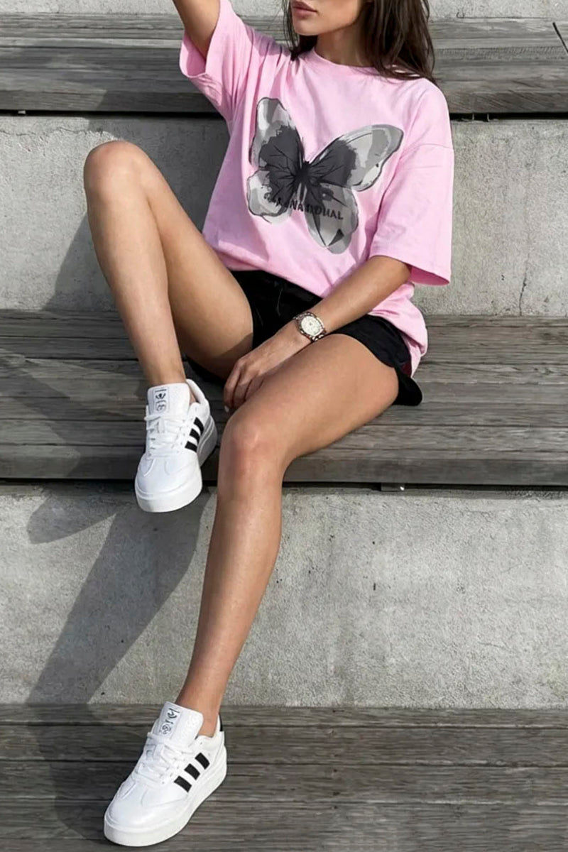 Butterfly Graphic Oversized T-Shirt