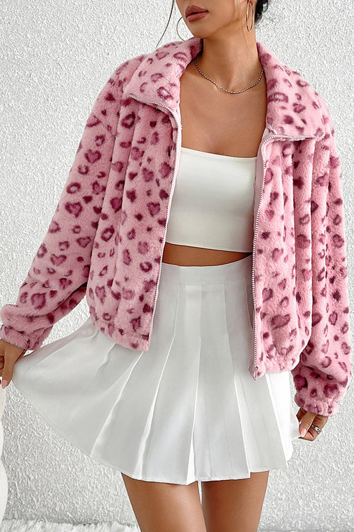 Animal Print Faux Fur Jacket