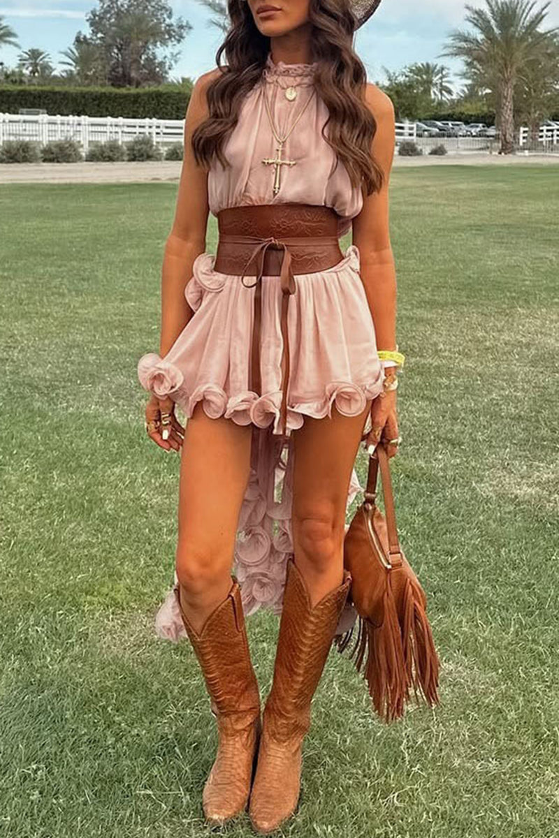 Boho Ruffle Trim Skirt Set
