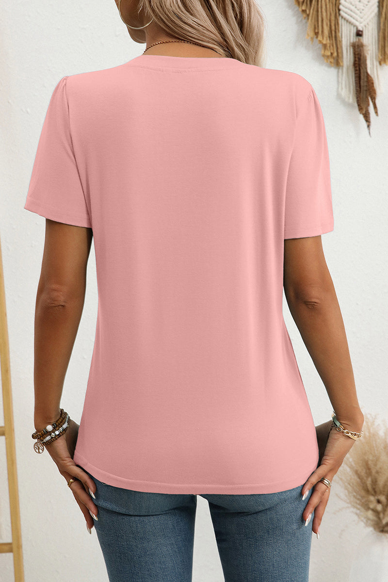 Button-Detail Short Sleeve Polo Shirt