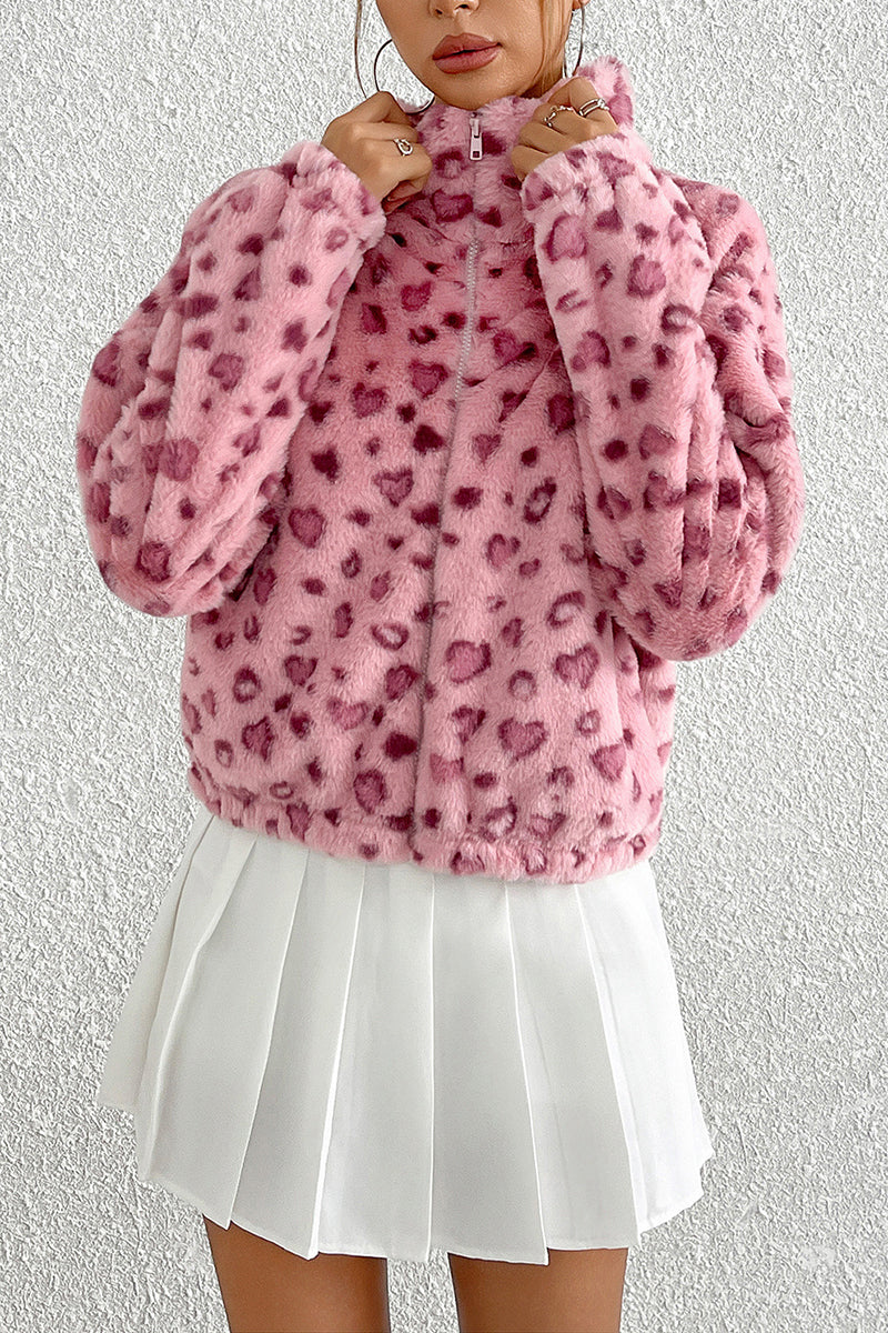 Animal Print Faux Fur Jacket