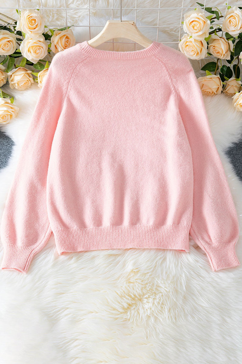 Button Embellished Knit Sweater