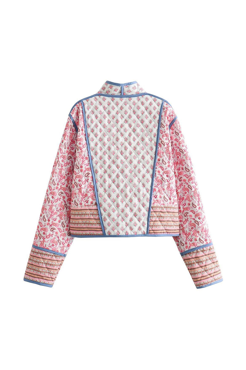Bohemian Patterned Open Front Jacket