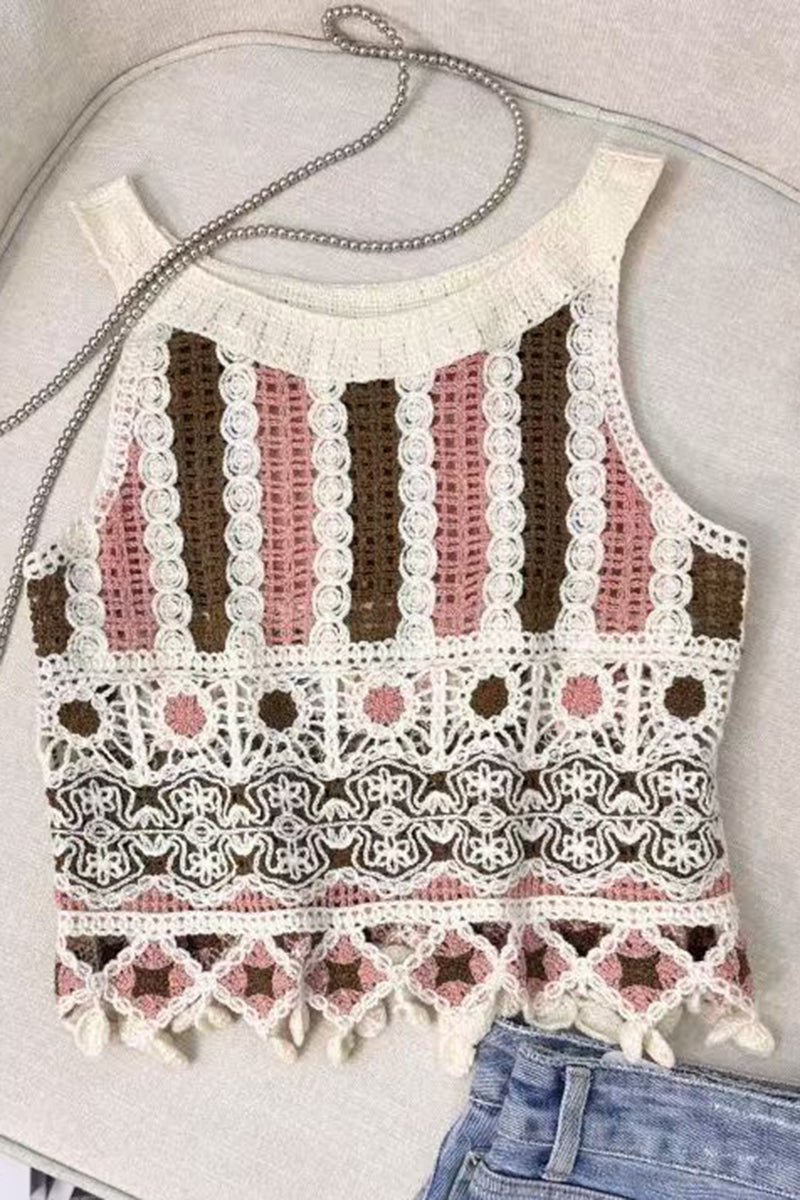 Artistic Crochet Patchwork Camisole