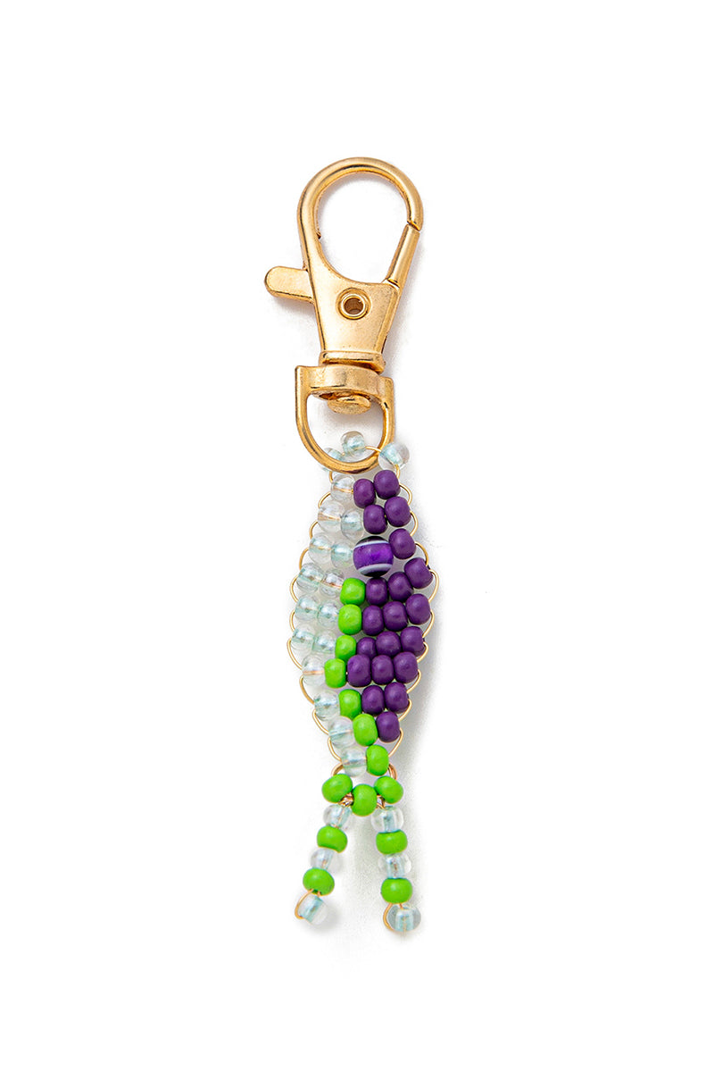 Beaded Charm Keychain with Clasp