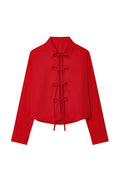 Bow-Tie Detail Long Sleeve Blouse