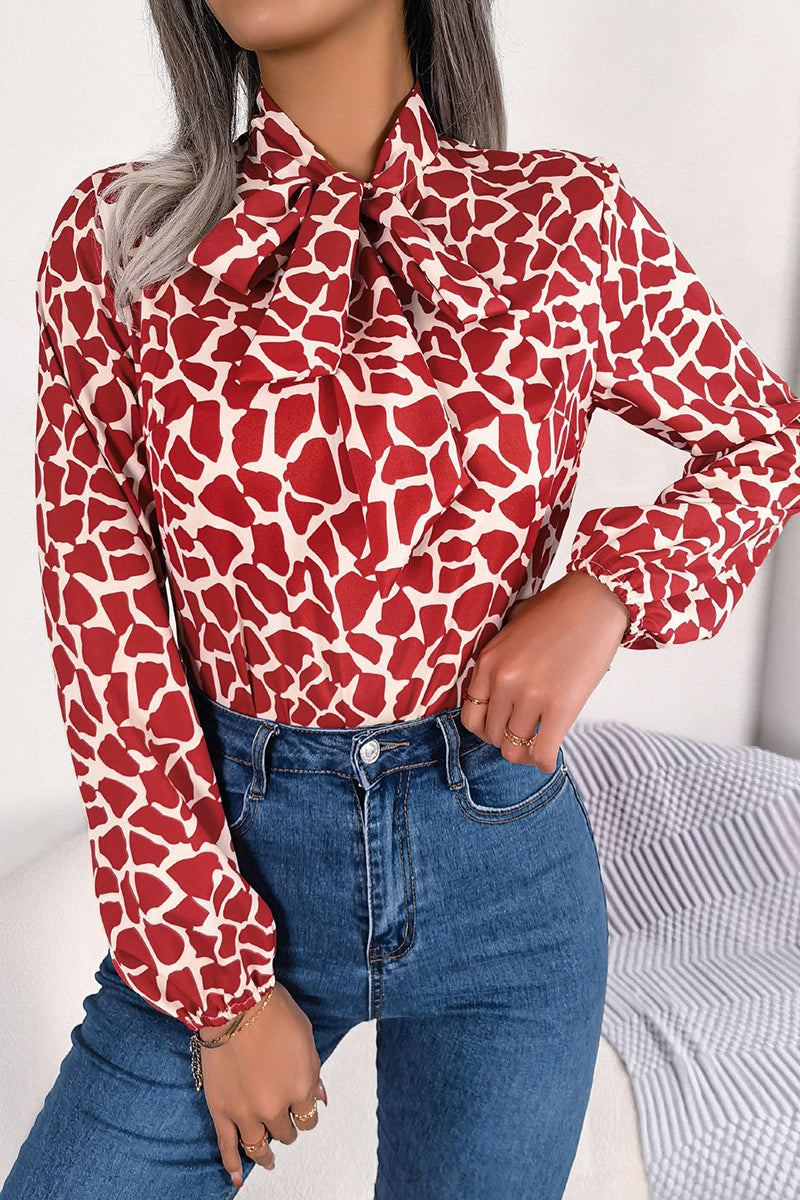 Bold Print Long Sleeve Blouse