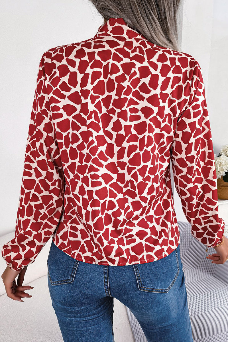 Bold Print Long Sleeve Blouse