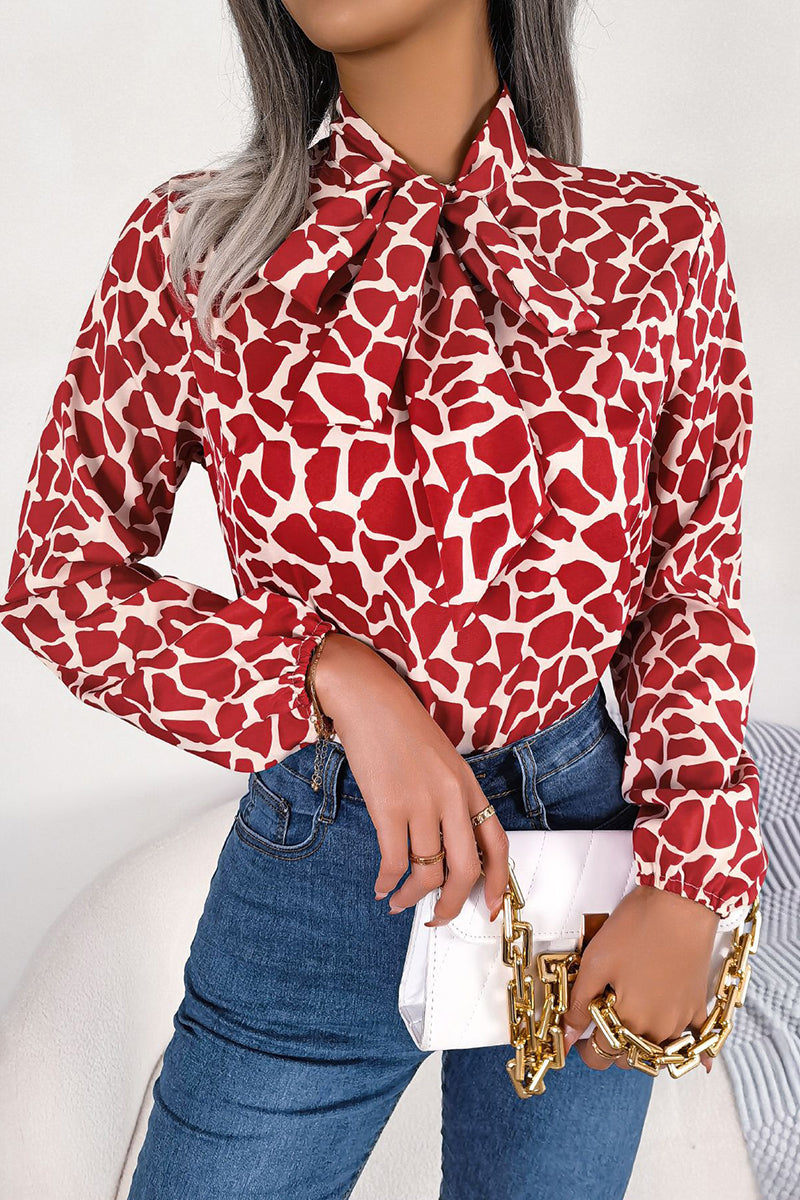 Bold Print Long Sleeve Blouse