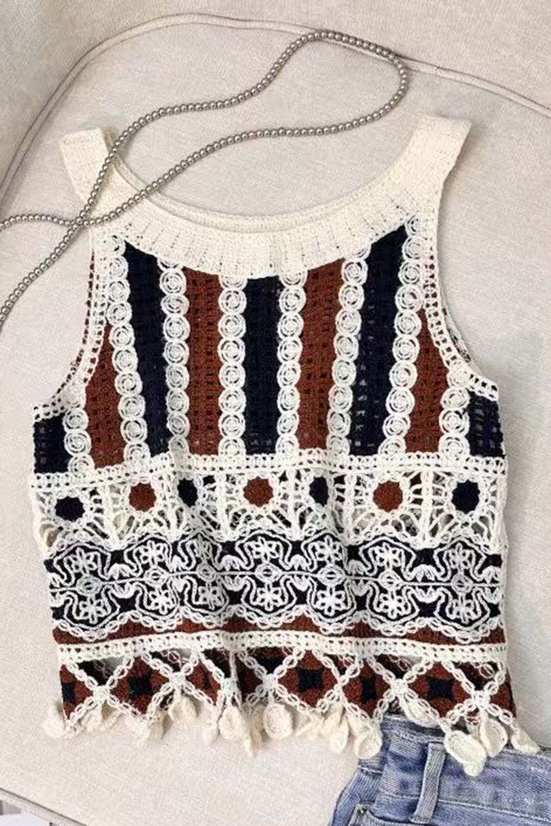 Artistic Crochet Patchwork Camisole