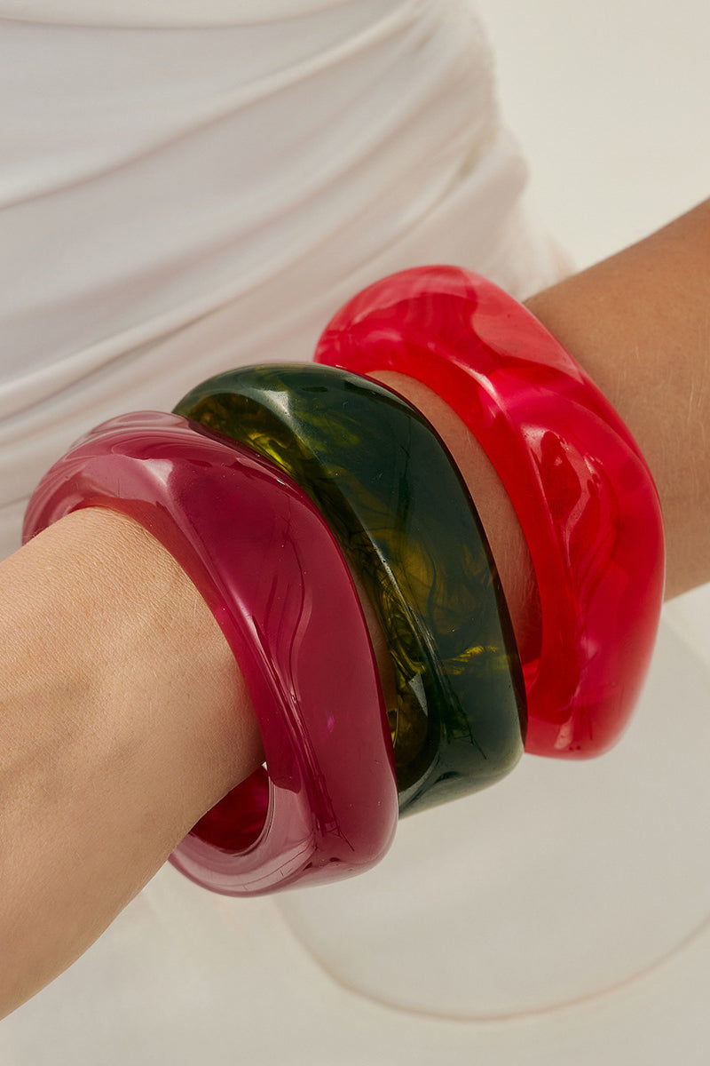 Bold Marbled Acrylic Bangle