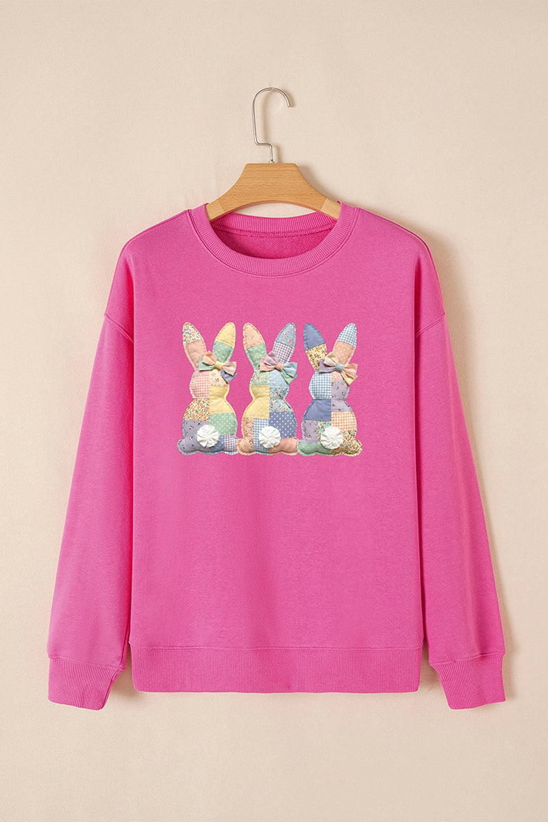 Bunny Print Drop Shoulder Sweatshirt