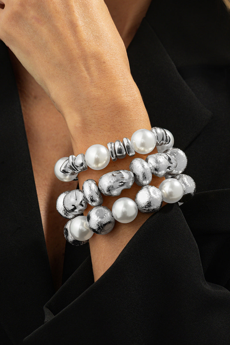 Bold Statement Pearl and Gold Bracelet