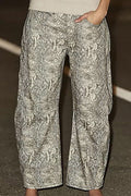 Animal Print Straight Jeans