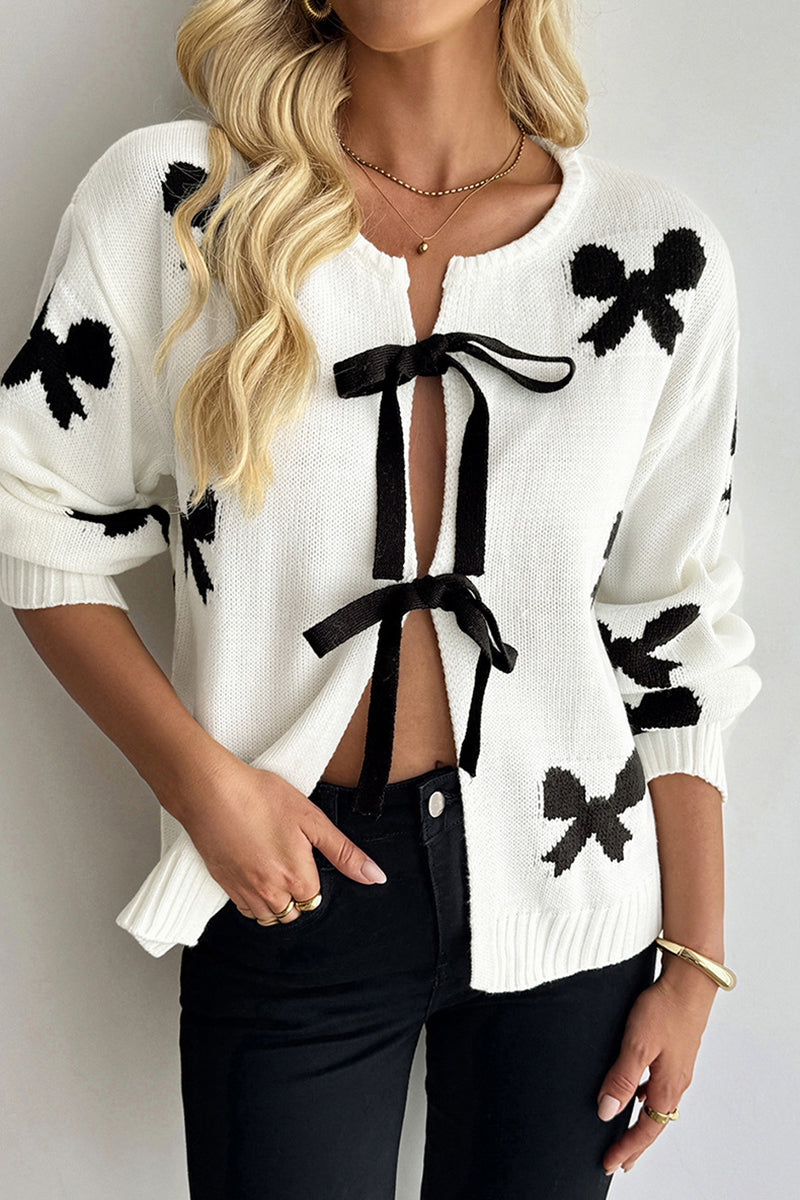 Bow Tie Open Front Cardigan