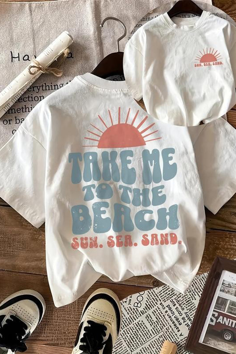 Beach Vibes Graphic T-Shirt Set