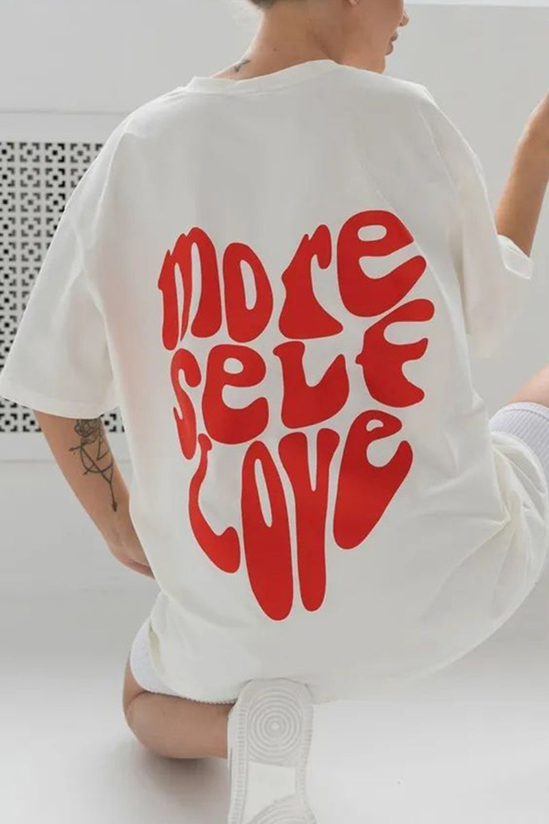 Bold Graphic Tee with Heart Motif