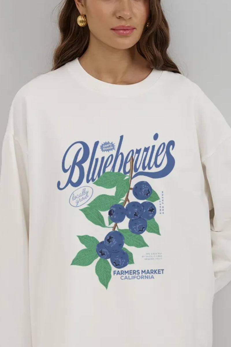 Blueberry Graphic Long Sleeve T-Shirt