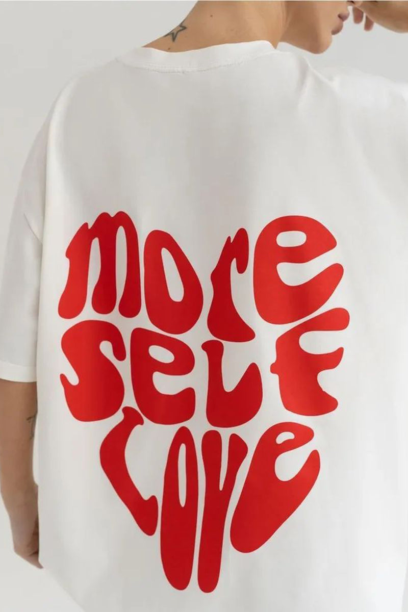 Bold Graphic Tee with Heart Motif