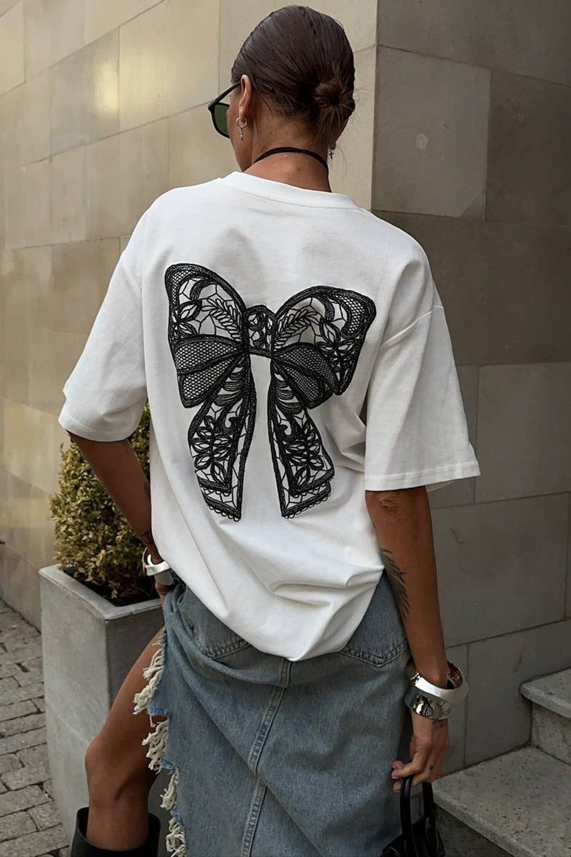 Bow Accent Short Sleeve T-Shirt
