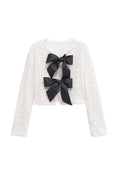 Bow Accent Textured Blazer