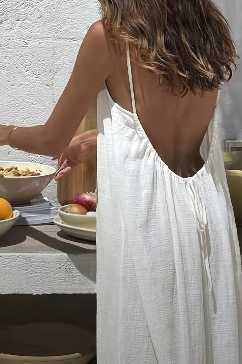 Backless Flowy Sleeveless Casual Dress
