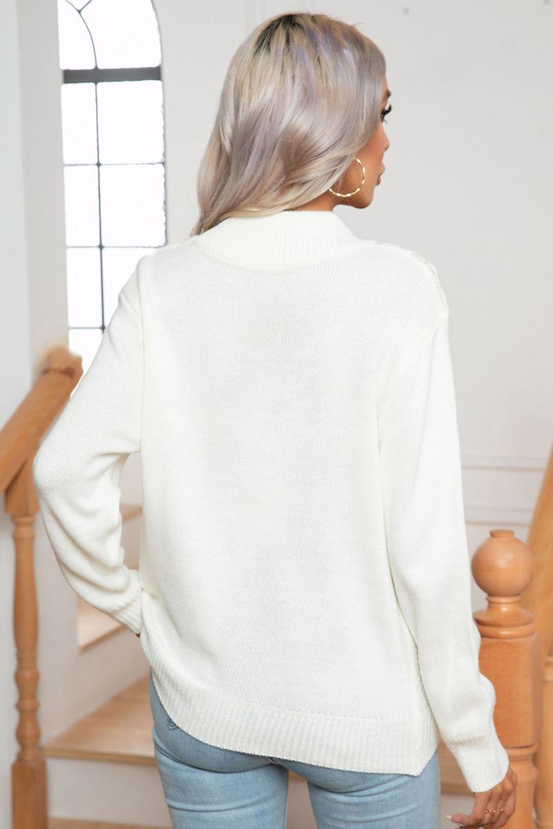 Argyle Pattern Cable Knit Sweater