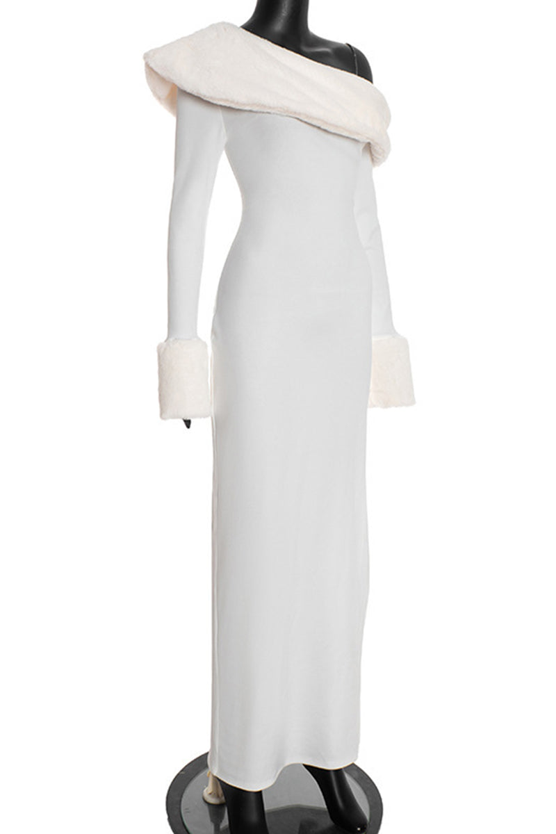 Asymmetrical Off-Shoulder Casual Maxi Dress