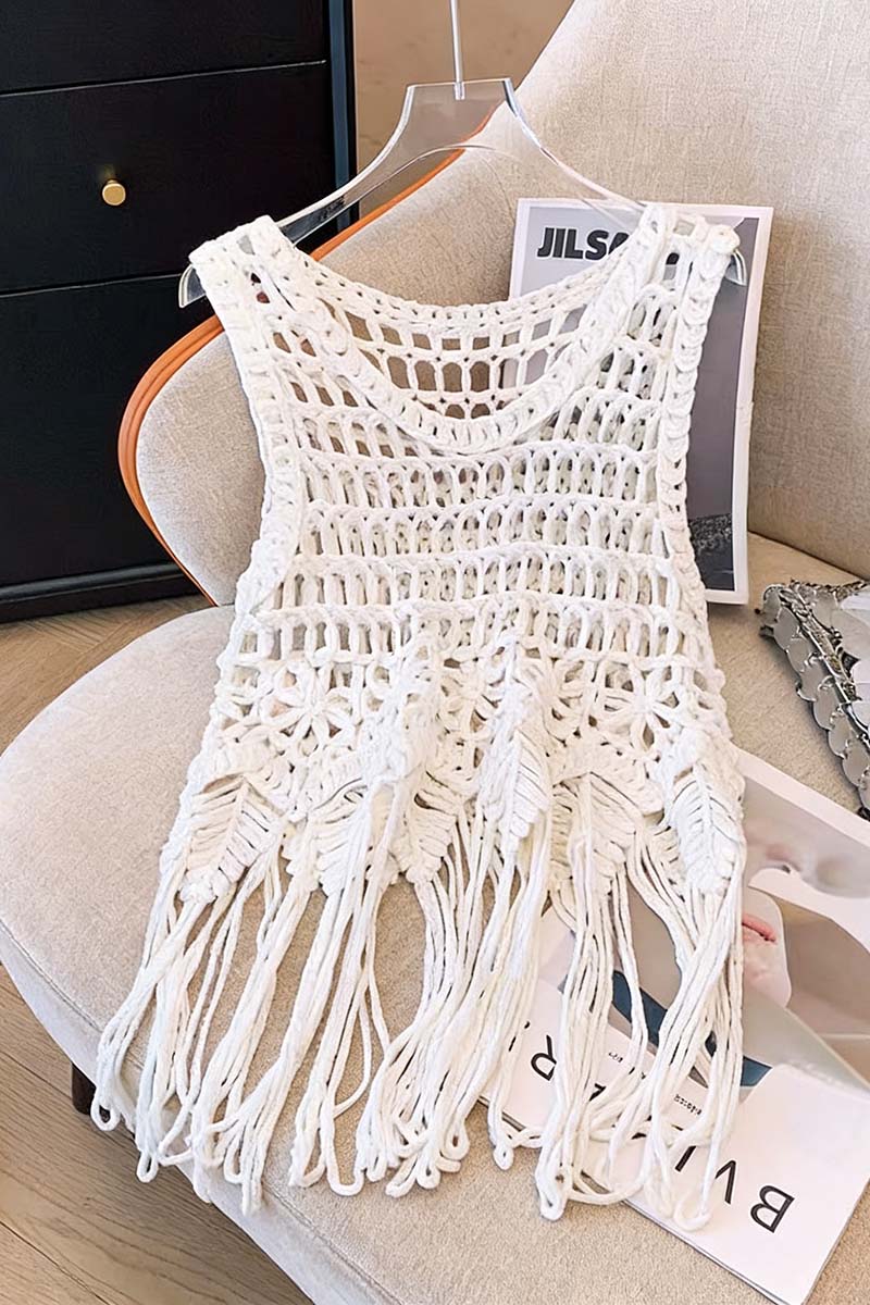 Boho Fringe Crochet Tank Top