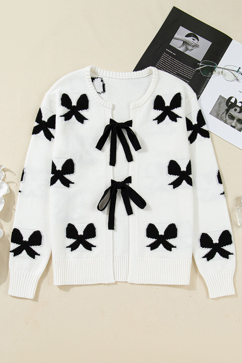 Bow Tie Open Front Cardigan