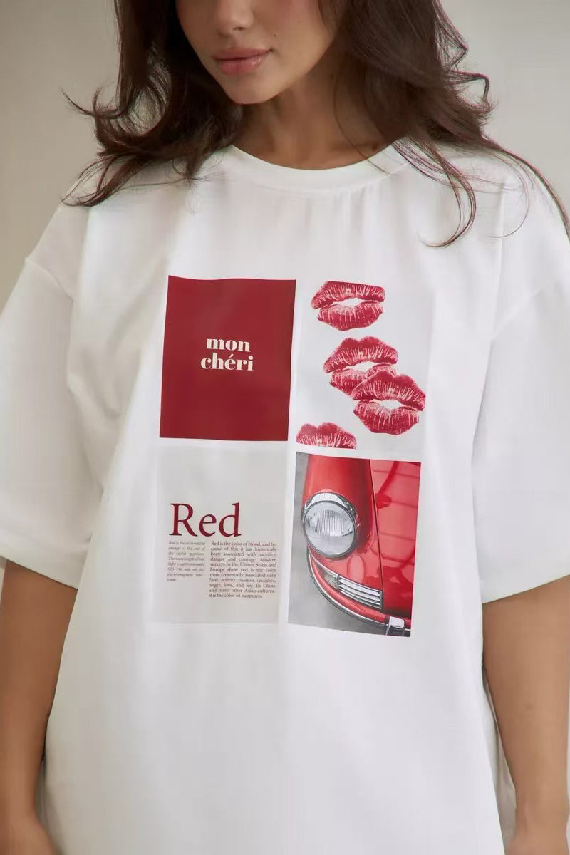 Bold Graphic Print Oversized T-Shirt