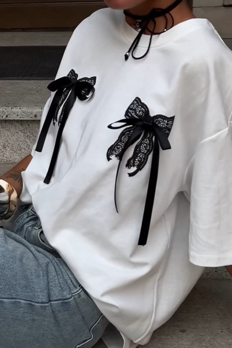 Bow Accent Short Sleeve T-Shirt