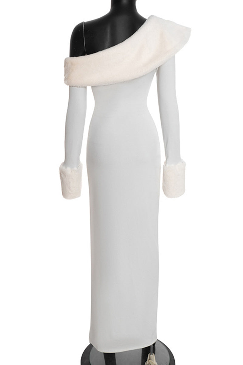 Asymmetrical Off-Shoulder Casual Maxi Dress