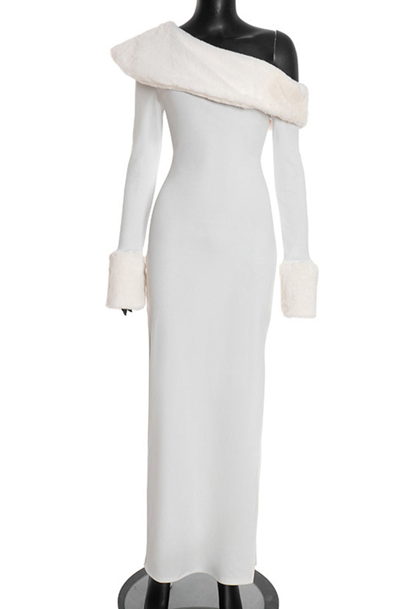 Asymmetrical Off-Shoulder Casual Maxi Dress